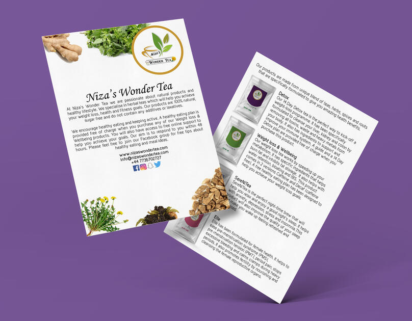 Niza's Wonder Tea Flyer